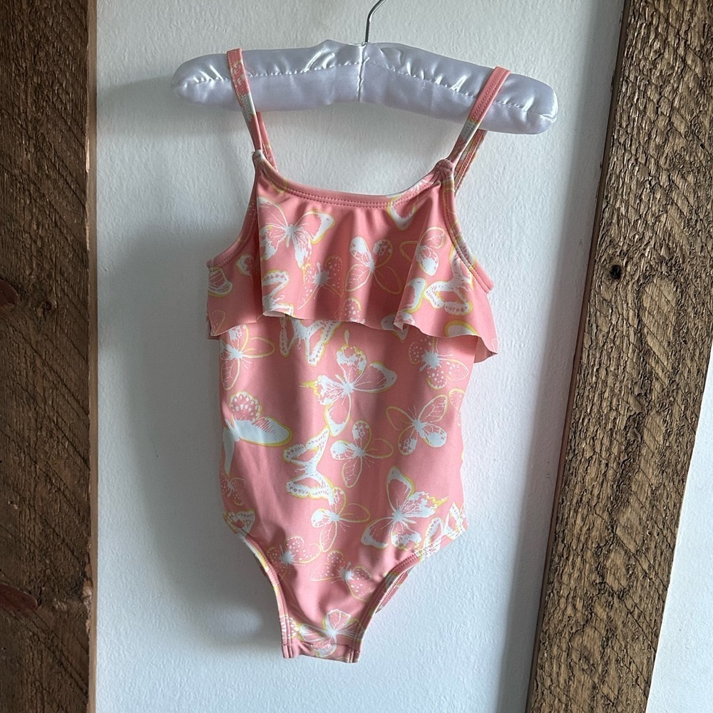 OshKosh B’Gosh 24 Months Baby Toddler Girl Swimsuit 1 Pc butterfly print euc